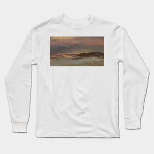 Winter Landscape with Blue Hill at Sunset, Hudson, New York by Frederic Edwin Church Long Sleeve T-Shirt